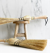 RICE STRAW HAND BRUSH W/ WOODEN HANDLE